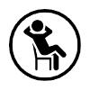 Graphic icon of a reclining stick figure representing a person relaxing at The Holt holiday cottage